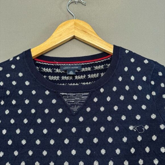 Tommy Hilfiger Women’s Blue Long Sleeve Long Knit Size Small Cotton Blend - Picture 3 of 11